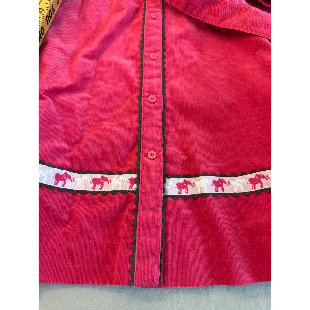 Lilly Pulitzer Pink Corduroy Dress Size 7‎ Elephant Trim Barbie Winter - Picture 6 of 9